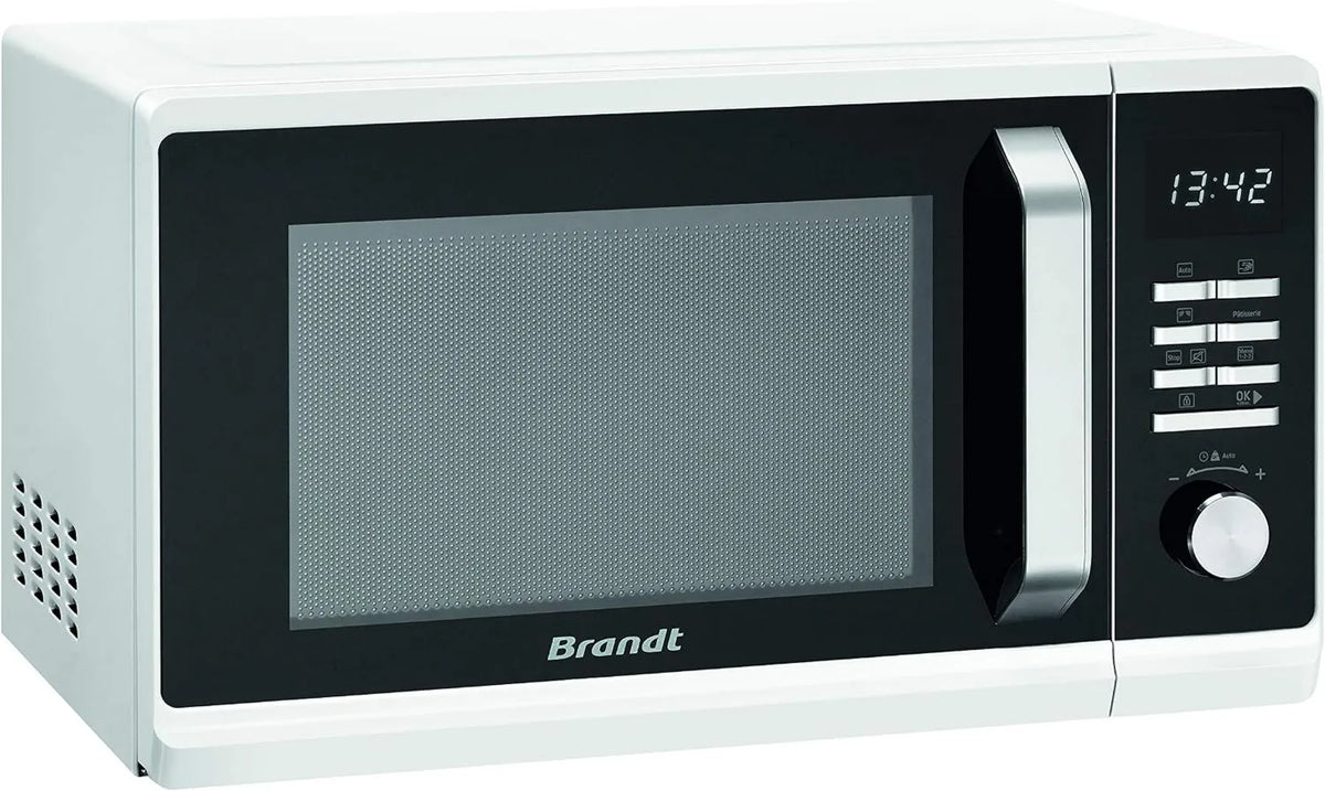 BRANDT Microondas SE2302W, 23 L, 800 W, descongelamento, aço inoxidável, microondas, preto, aço inoxidável