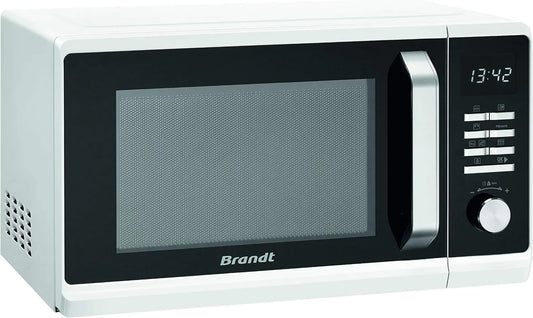 BRANDT Microondas SE2302W, 23 L, 800 W, descongelamento, aço inoxidável, microondas, preto, aço inoxidável