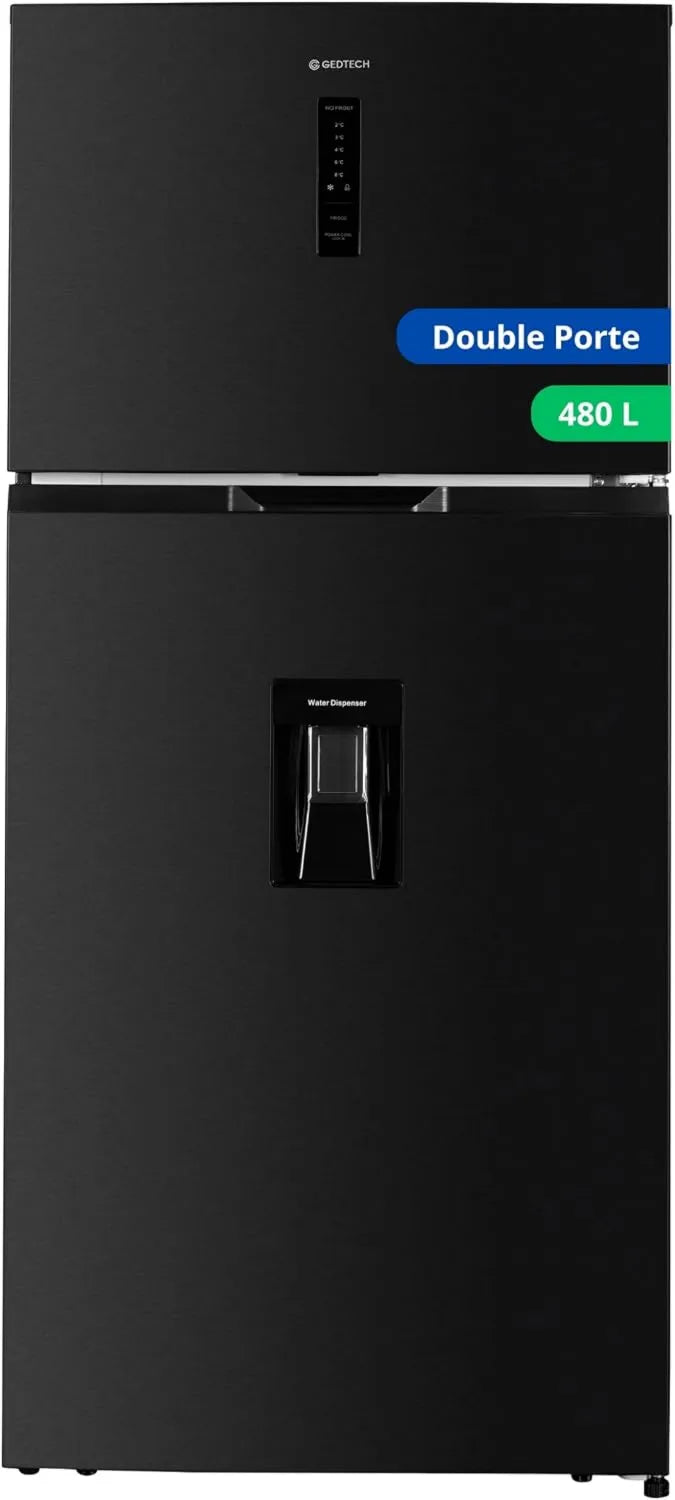 Frigorífico GDP480NFx, 480 L, No Frost, aço inoxidável, inoxidável escuro, GEDTECH Frigorífico Porta dupla Largura GDP480NFDx 480L - No Frost