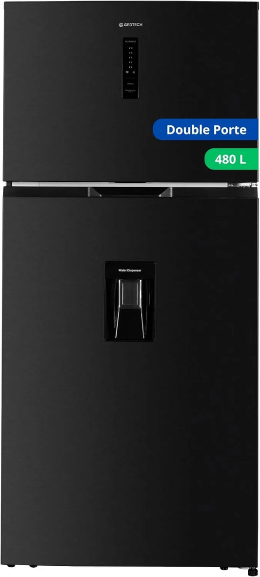 Frigorífico GDP480NFx, 480 L, No Frost, aço inoxidável, inoxidável escuro, GEDTECH Frigorífico Porta dupla Largura GDP480NFDx 480L - No Frost