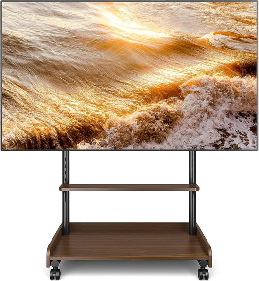 suporte de TV, 86 polegadas, 600x400 mm, rodas móveis, TVON TV stand a pé para monitor de TV 40-86 Inch Até 68 kg Brown, carrinho de TV