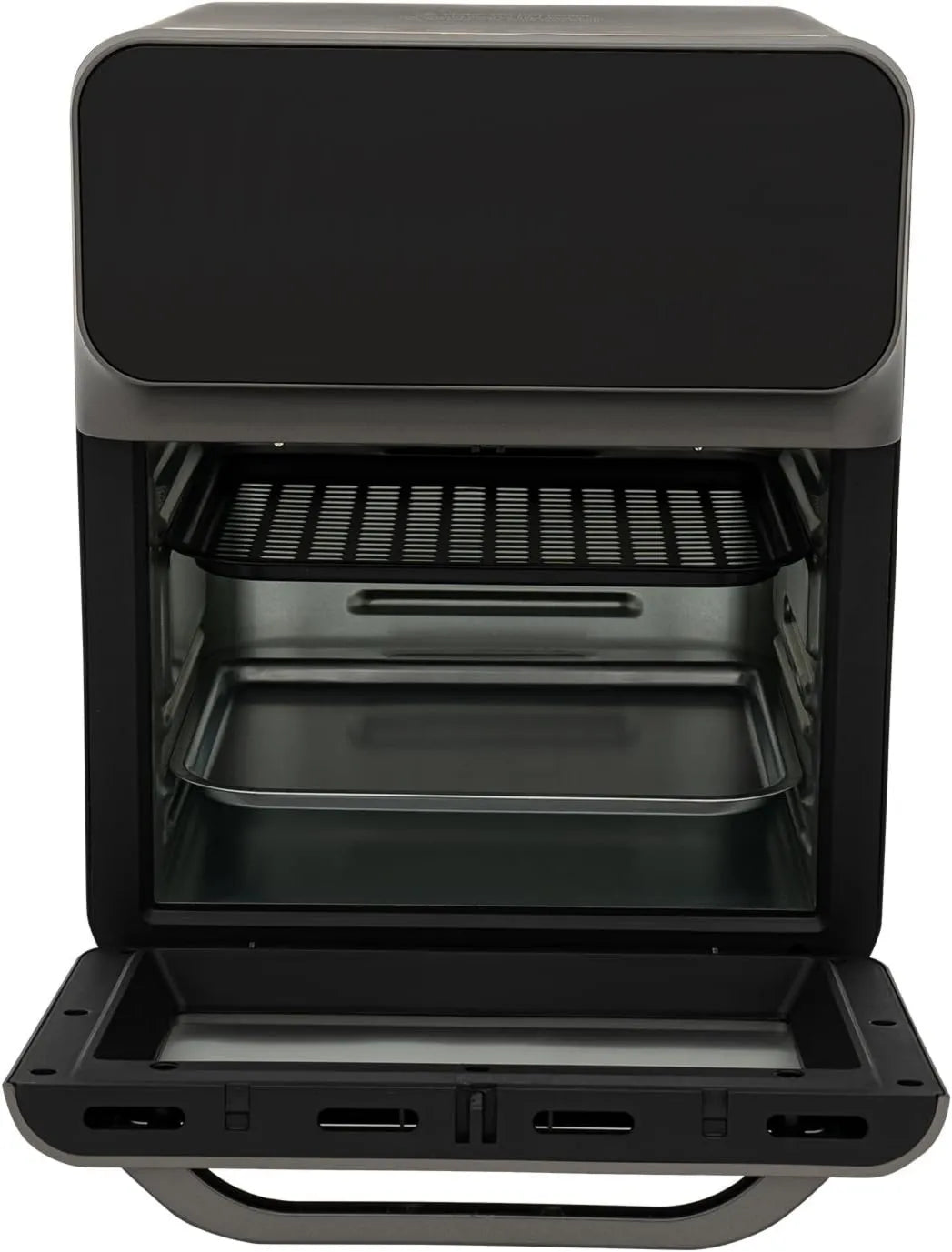 TaNeHaKi Forno elétrico, 1350 W, toque, ecrã LCD, preto, forno elétrico Forno pequeno com ecrã tátil LCD Forno de ar moderno Preto 1350W