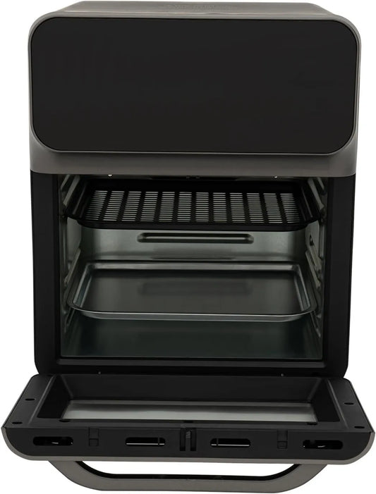 TaNeHaKi Forno elétrico, 1350 W, toque, ecrã LCD, preto, forno elétrico Forno pequeno com ecrã tátil LCD Forno de ar moderno Preto 1350W