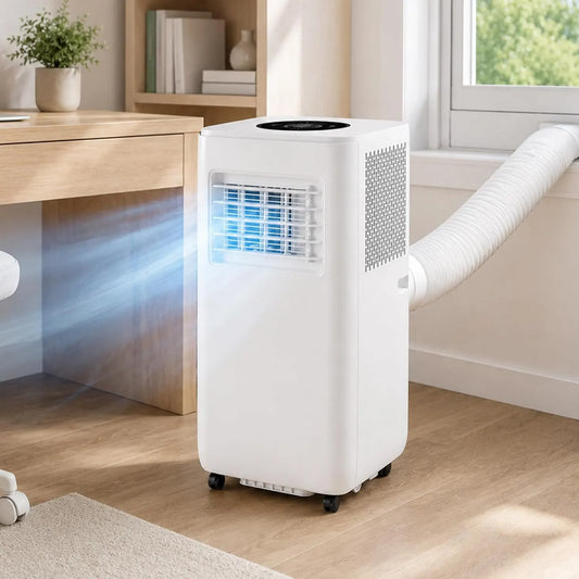 AETEREOS 4-em-1, 4000 W, portátil, rodas móveis, silencioso, ar condicionado móvel 13000 BTU, inclui rodízios e comando à distância