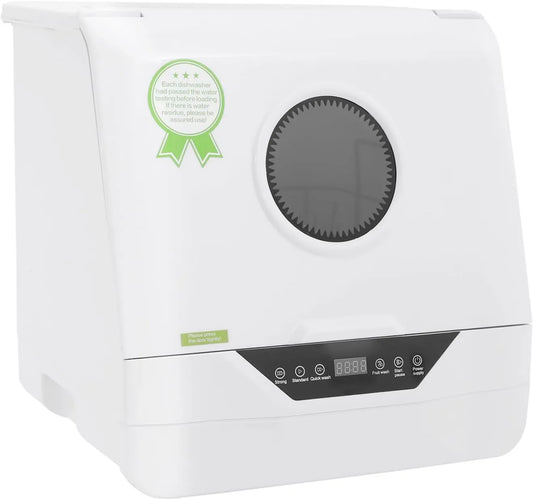 DHQCQL Máquina de lavar loiça IPx1, 800 W, camping, 2 métodos de abastecimento de água, ecrã LED, 4 modos de lavagem, apartamentos, carros de camping, para casas