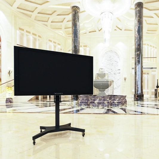 CWCQGH suporte de TV, 75 polegadas, decoração da sala, Suporte de TV motorizado móvel, Chariot com altura ajustável, secretária, sala de reuniões