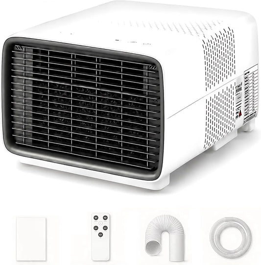 QITUJOUR Ar condicionado, portátil, camping, ventilação e comando à distância, desumidificação