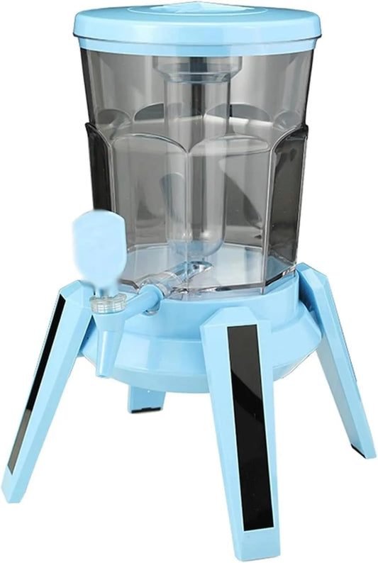 xZDEAIR Torneira de cozinha 3L, 101OZ, 3L, tanque grande, Torre de bebida com luzes LED e cubos de gelo, Base triangular distribuidor de bebida