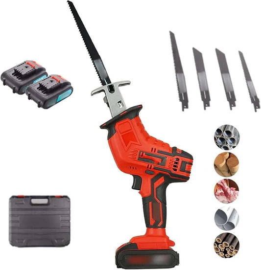 Générique Produto poderoso serra de osso, serra de açougueiro elétrico, corte de carne congelada e osso duro, 450W Motor, bateria 21V, lâminas de substituição