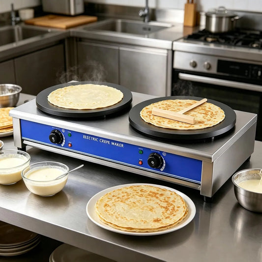 ylpddmm Gaveta aquecida, 15, 7 polegadas, profissional, placa de cozinha anti-aderente, modelo de bancada circular com regulação de temperatura