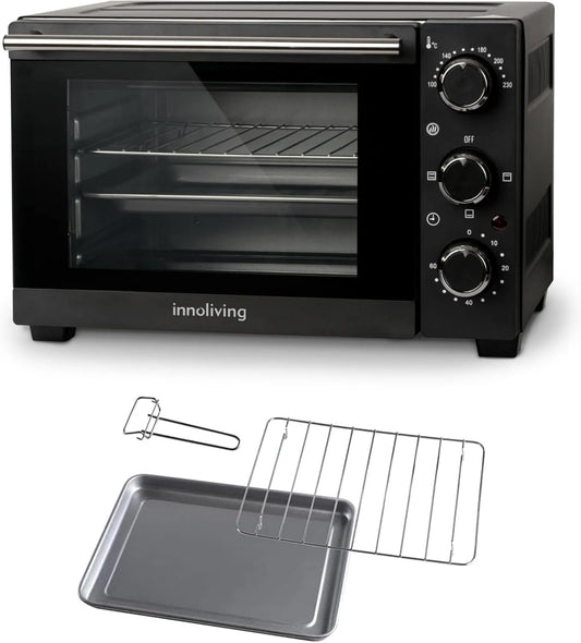 Innoliving INN-797 forno elétrico, 15 L, 1200 W, temporizador, 2 zonas de temperatura, temperatura ajustável até 230 °C, temporizador 60 minutos, cozedura ventilado