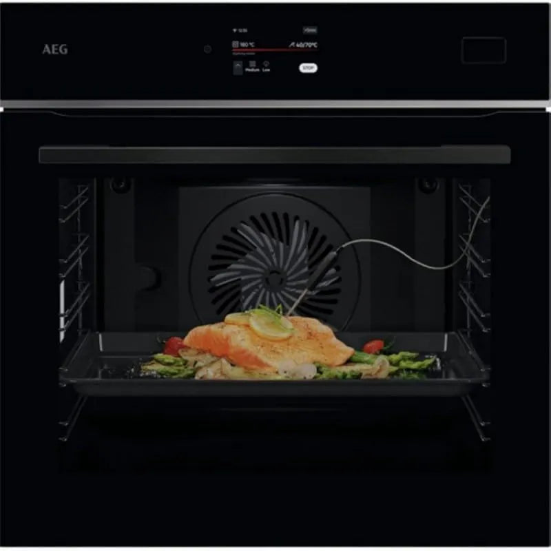 AEG TB8SB73ZAB Forno elétrico, 70 L, 25 programas, toque, Wi-Fi, vapor, preto, 119 programas automáticos, 25 funções, sonda térmica
