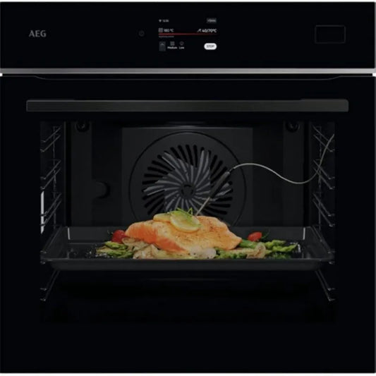 AEG TB8SB73ZAB Forno elétrico, 70 L, 25 programas, toque, Wi-Fi, vapor, preto, 119 programas automáticos, 25 funções, sonda térmica