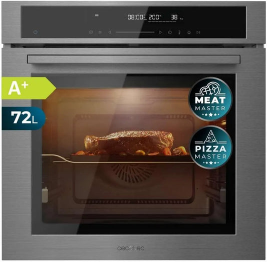 Cecotec Bolero Hexa SM406000 Forno de pizza elétrica, 60cm, 72L, 2900W, 12 programas, encastrado, timer, descongelamento, Steam Assist, 72L